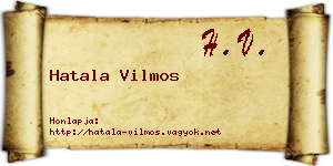 Hatala Vilmos névjegykártya